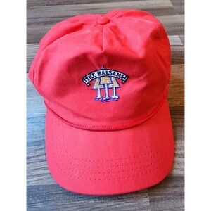 DUCKSTER VINTAGE ROPE HAT 90S THE‎ BALSAMS RESORT NEW HAMPSHIRE ADJUSTABLE RED
